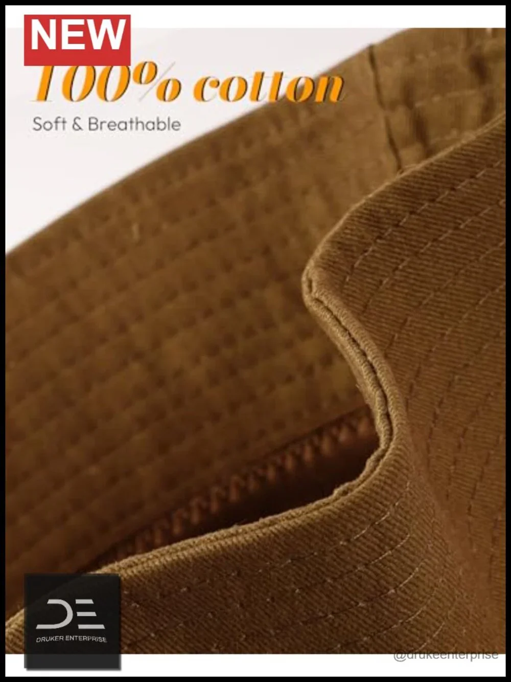 Cotton Packable Bucket Sun Hat for Women Men with Adjustable Drawstring